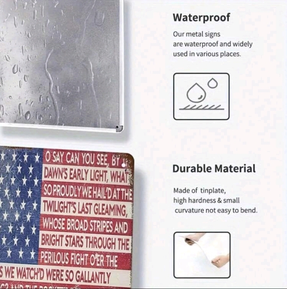 Star Spangled Banner American Flag Decorative Art - Picture 6 of 10